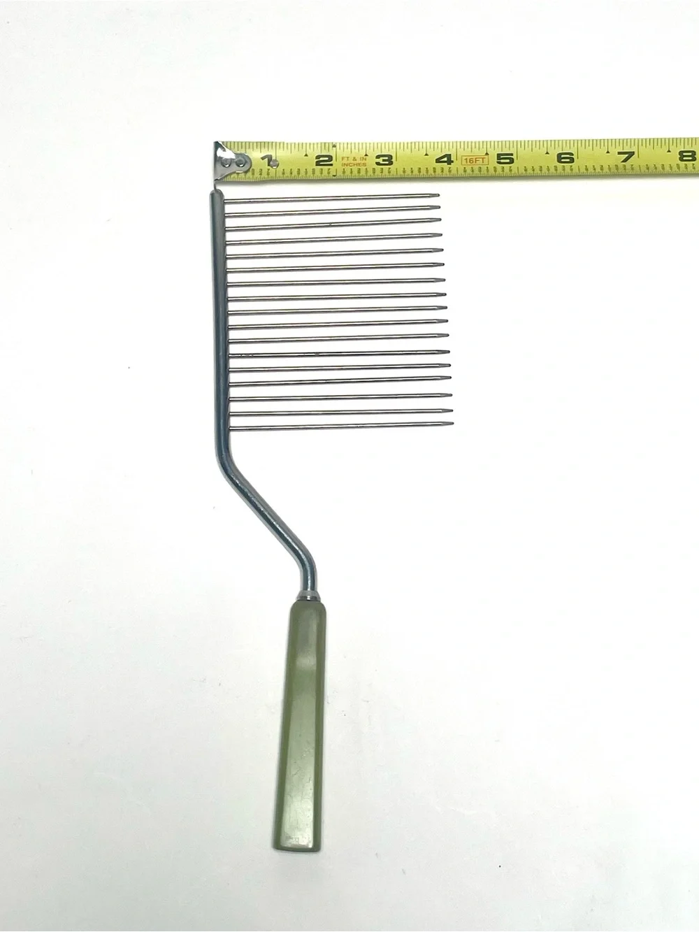 Vintage Angel Food Cake Cutter Comb Breaker Marbled Green Bakelite Handle MCM
